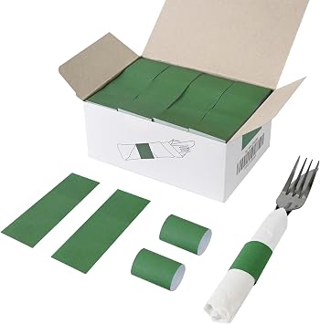 NATURALABEL Self-Adhesive Napkin Bands, Pack of 2,000, Green