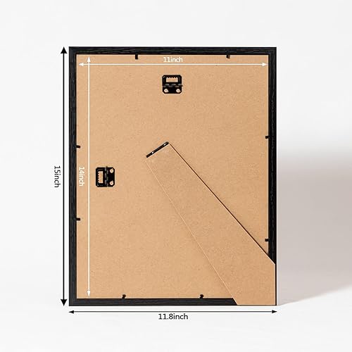 Miniatura 4 de eletecpro Marco de fotos de collage de 11 x 14 pulgadas con 2 alfombrillas diferentes, 5 fotos de 4 x 6 o 2 fotos de 5 x 7 con paspartú