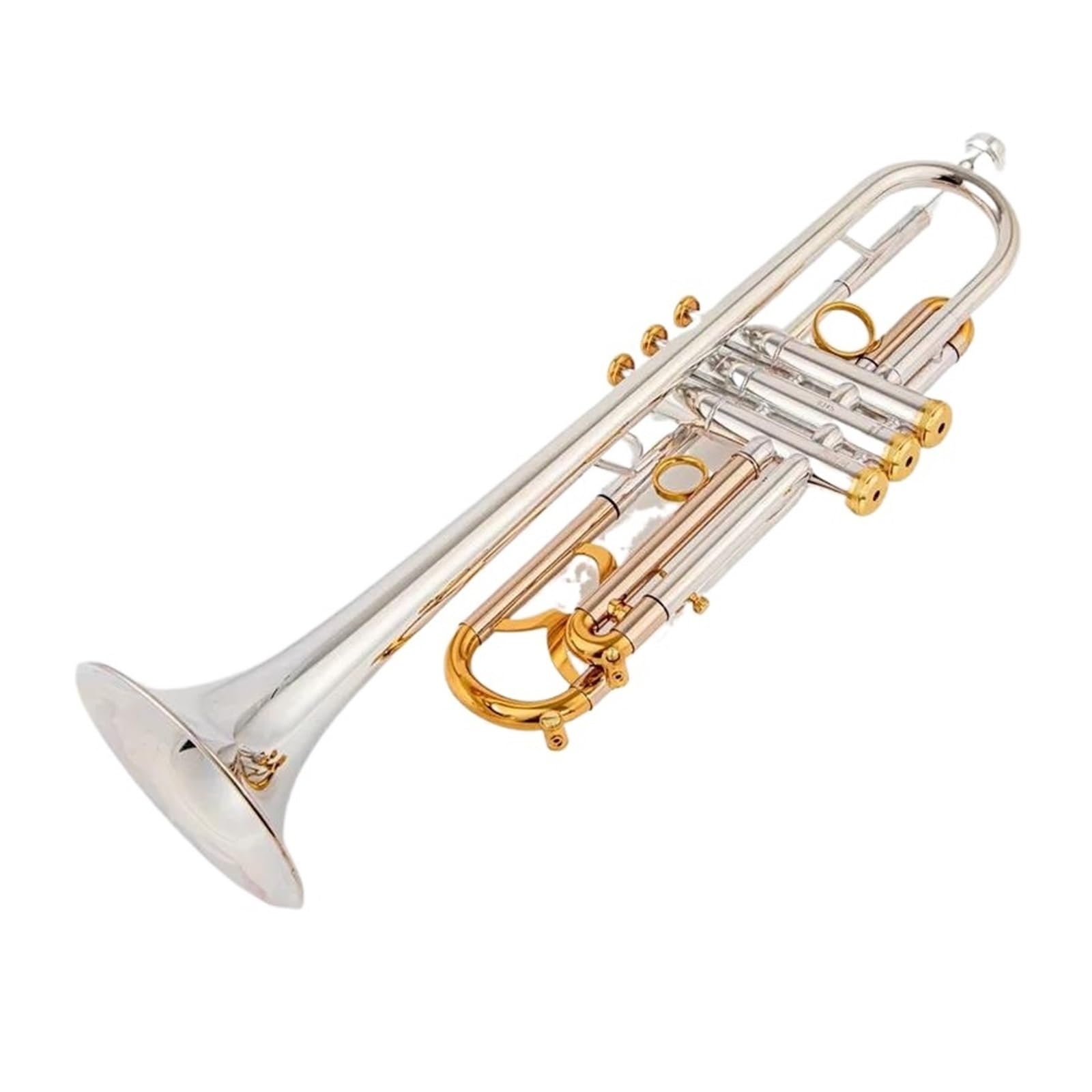 trąbka instrument Bb Trumpet B Płaskie, Mosiężne, Posrebrzane Profesjonalne Instrumenty Muzyczne Na Trąbce Ze Skórzanym Etui