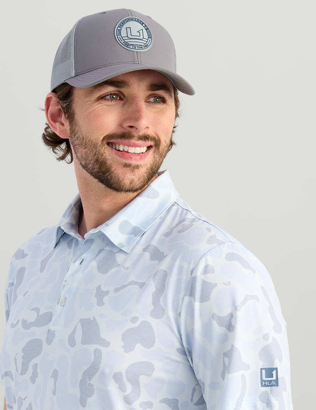 HUK Men's Pursuit Pattern, Performance Short Sleeve Polo Shirt