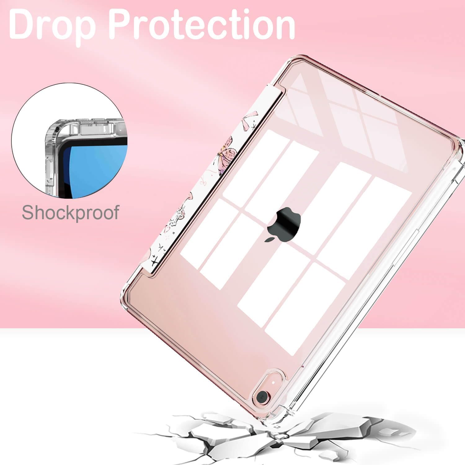 Feams Case for iPad mini 7 A17 Pro 2024/iPad Mini 6 2021, Slim Lightweight Trifold iPad mini 7 A17 Pro Case 8.3 Inch 2024 Clear Back Cover with Pencil Holder & Auto Sleep, Cute Girls' Daily image 3