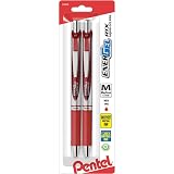 Pentel EnerGel Deluxe RTX Retractable Liquid Gel Pen, (0.7mm), Metal Tip, Red Ink, 2 Pack (BL77BP2B) – view 1