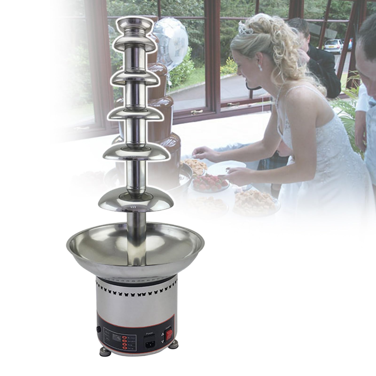 Macchina Professionale Per La Fusione Del Cioccolato, Capacità Massima 8 Kg, Riscaldamento Senza Acqua, Controllo Della Temperatura Regolabile, Per Feste,6tiers-220V