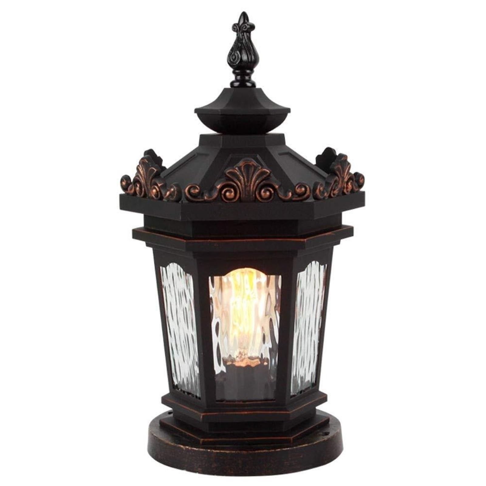 QUSYZD Solar Post Lights Outdoor Lamp Post Light, Post Lights Outdoor,Pillar Lamp European Outdoor Waterproof Landscape Garden Villa Wall Lamp Post Home Lighting Aluminum Glass,Onecolor-Small