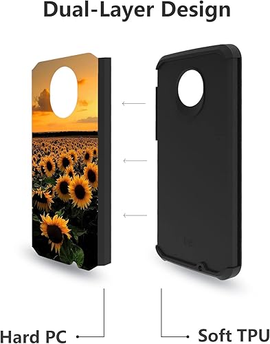 Miniatura 4 de ZXHSBROK Funda para Moto Z4 Moto Z4 Play, resistente 2 en 1 de doble capa híbrida de policarbonato duro y silicona suave a prueba de golpes, funda