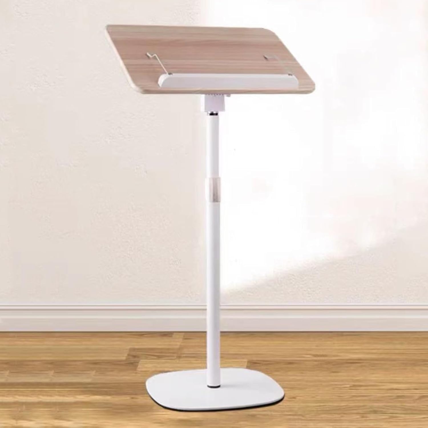 Pupitre de lecture sur pied avec support cantilever, étagère de lecture sur pied, pupitre portable avec hauteur réglable, surface de lecture inclinée de 50 x 18 cm, montage facile, idéal pou