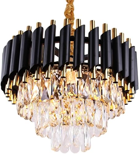 Moderna lámpara colgante K9, de 3 niveles, con cristales gota de lluvia, redonda, para montaje en el techo, ideal para comedor, sala de estar, isla