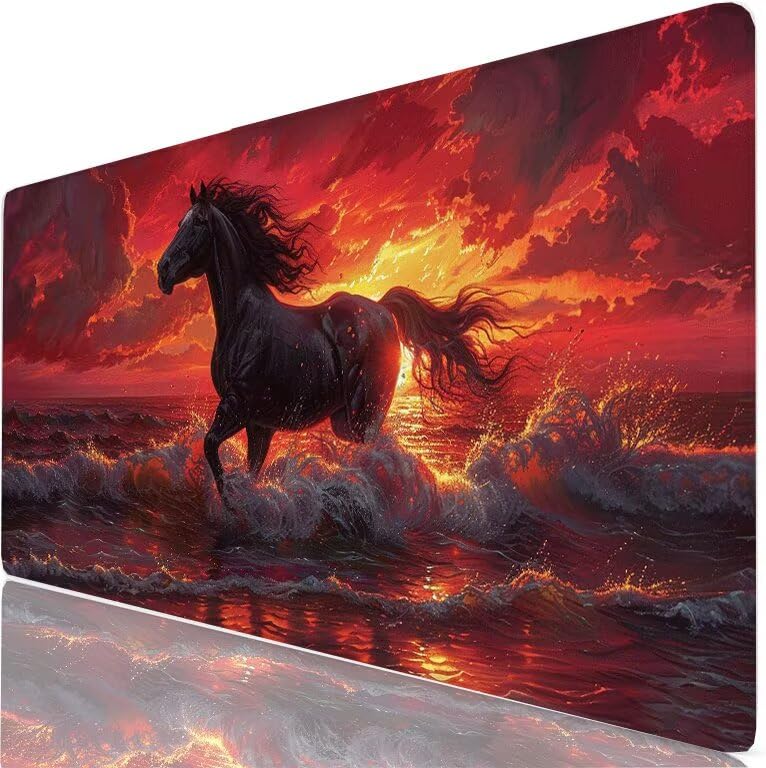 XXL Tapis de Souris 80x30 cm Gaming Rose sous Main Bureau Large, Mouse Pad avec Base Antidérapante Stable, Cheval Tapis Souris, Accessoires Bureau pour...