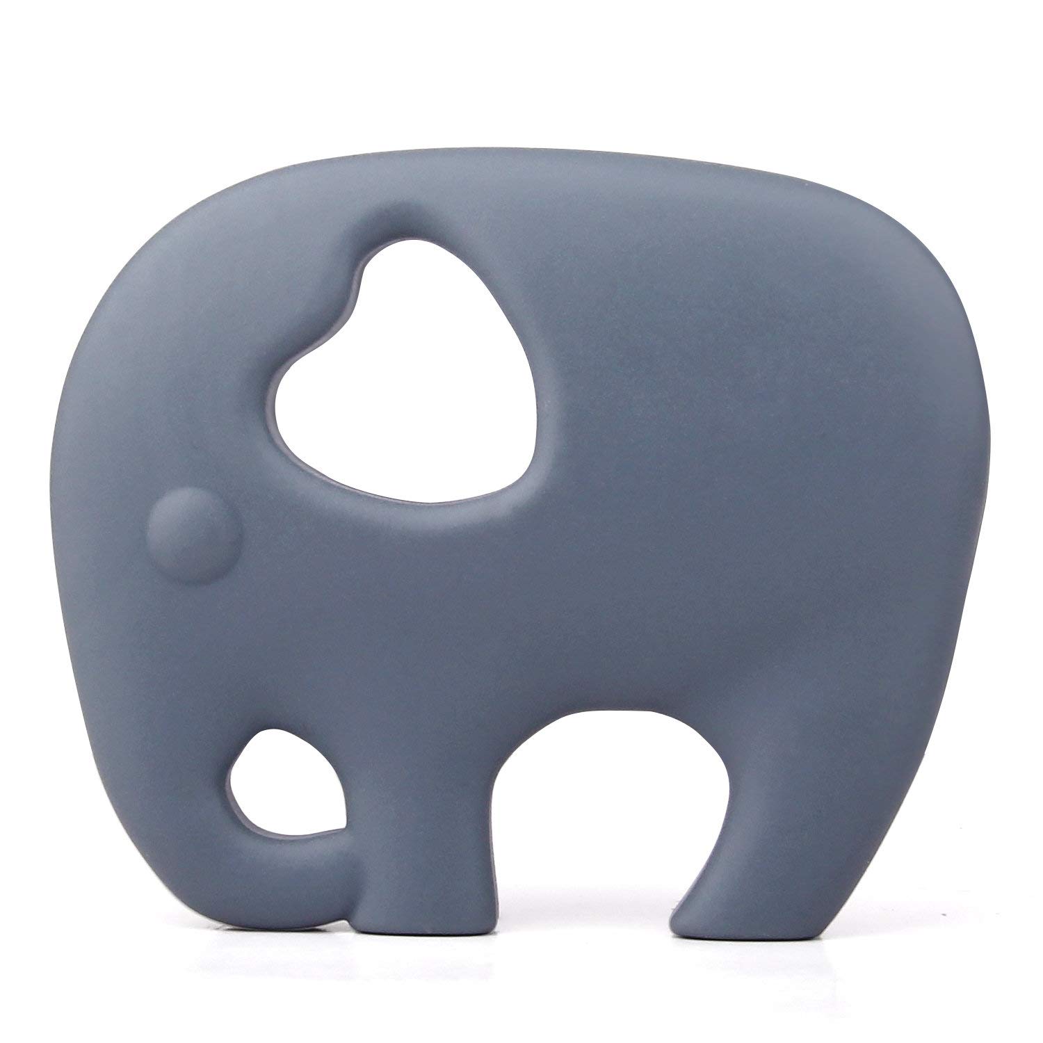 PREMYOTeething Toy for Baby Teether Silicone - Soothes Sore Gum Pain - Easy to Grab BPA Free Elephant Grey