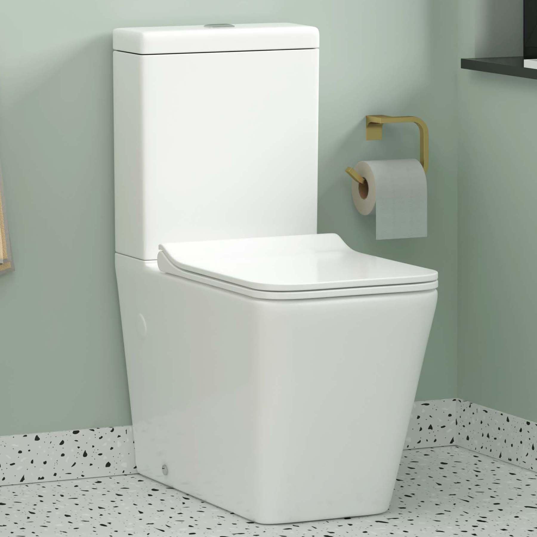 Royal Bathrooms Elena Rimless Close Coupled Toilet, Dual Flush, Gloss White โ image 1