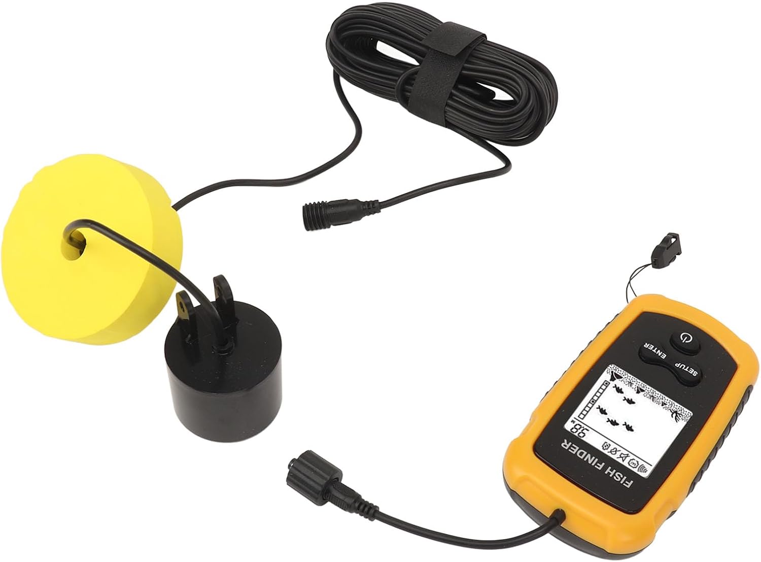 Portable Fish Depth Finder with 200kHz Sonar for Kayaks Boats and Shore Fishing Handheld LCD Display for Accurate Fish Location and Depth Detection