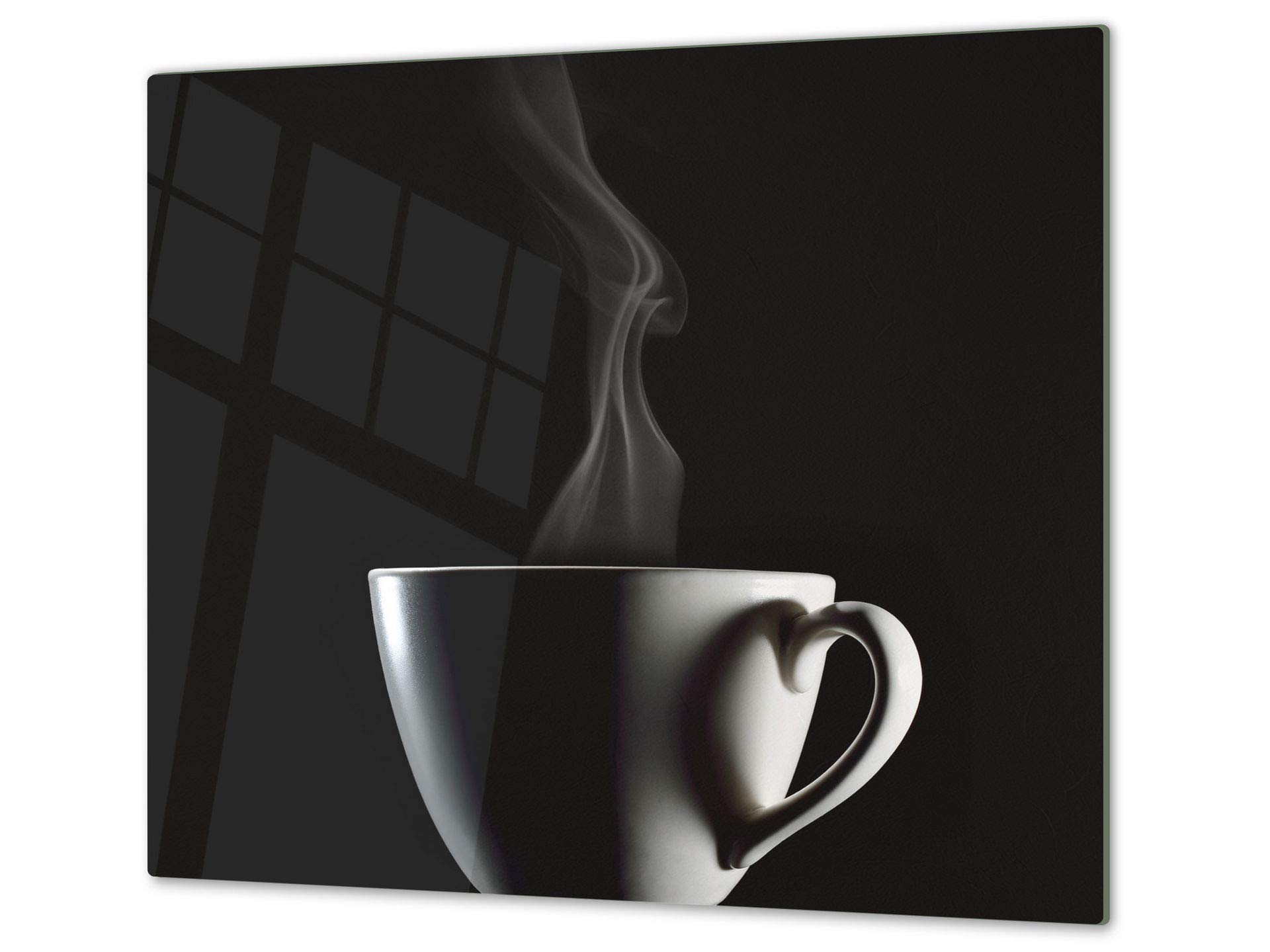 Couvre-plaques de cuisson en VERRE trempé – Protège-plan de travail et planche à pâtisserie – UNE PIÈCE (60x52 cm) ou DEUX PIÈCES (30x52 cm chacune) ; D05 Série Café : Café 2