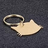Katzenmarke mit Gravur - Personalisiert mit Name - Namensschild für Halsband - Cat Tag - Anhänger Marke für Katze (Gold, Standart (25x34mm))