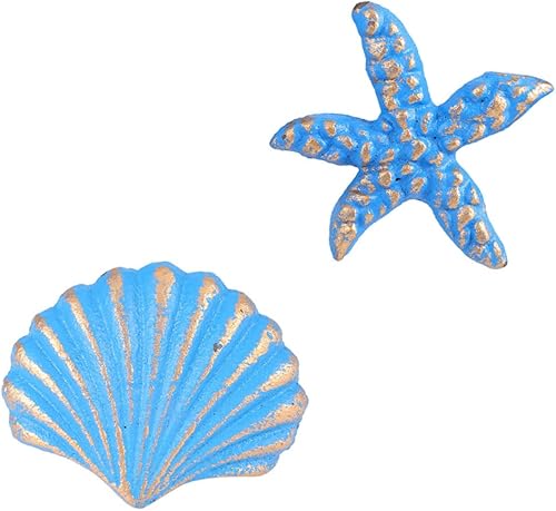 Miniatura 1 de 2pcs Marine Cast Iron Handle Norse Decor Coastal Knobs Cabinet Decor Commercial Kitchen Sink Beach Themed Cabinet Knobs Childrens Room Decor