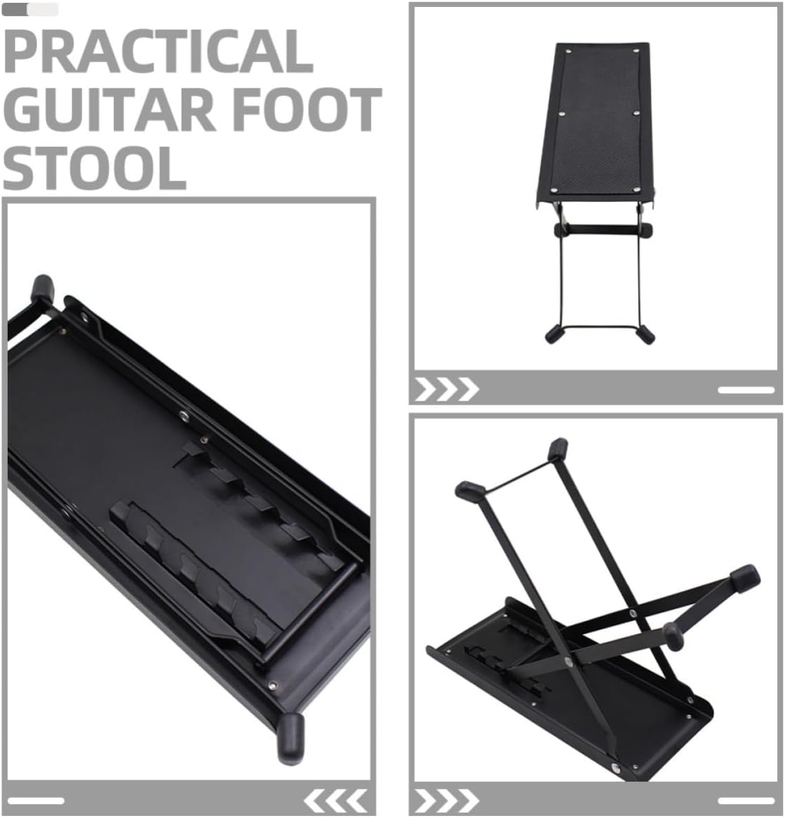 Foldable Guitar Foot Stool for Guitarists, Classic Wood Iron