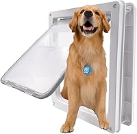 Grestorm Large Magnetic Dog Door for 100lb Pets - 16.9x13.9 Inch Flap, Quiet Closure for Interior Exterior Doors
