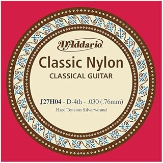 D'Addario J27H04 Cordas Únicas Guitarra Clássica de Náilon, Tensão Rígida, Quarta Corda