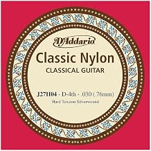 D'Addario Student Nylon Hard Tension Single Fourth String for Classical Guitar