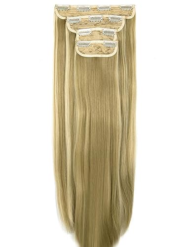 Miniatura 2 de Extensiones de cabello ondulado, doble trama, 7 piezas con 16 clips, largo de 24 pulgadas