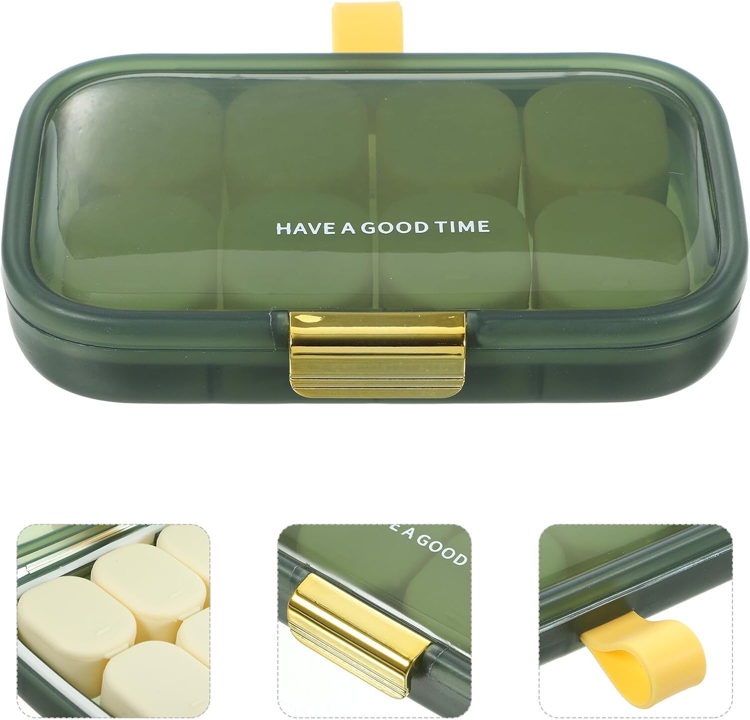 BETOOKY Portable Pill Organizer Weekly Medicine Case, Small Sealed Pill Box Travel Container, Lightweight Elegant Medicine Storage for Daily Supplements
