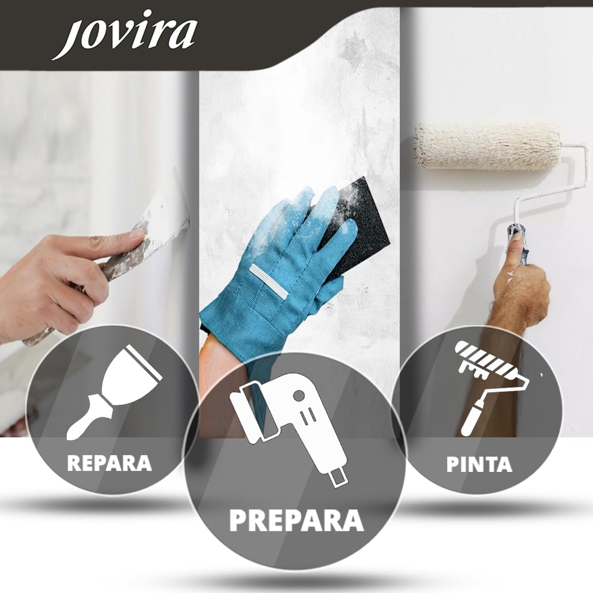 JOVIRA PINTURAS Pintura con Protector Antimoho, Blanco Nieve. Pintura mate de buena cubrición y blancura (2x4 Litros) A-9