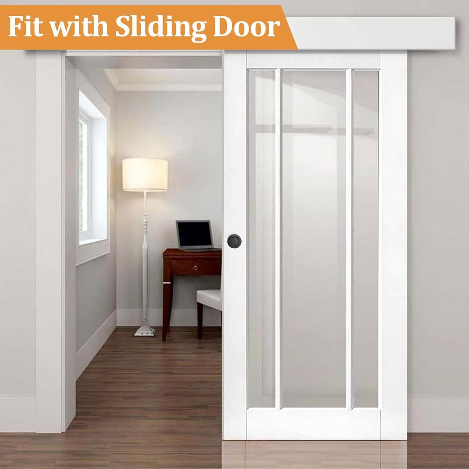 MOROBOR Black Flush Pulls Barn Door Handles, 16PCS 304 Stainless Steel Sliding Door Pulls Round Flush Recessed Cabinet Handles