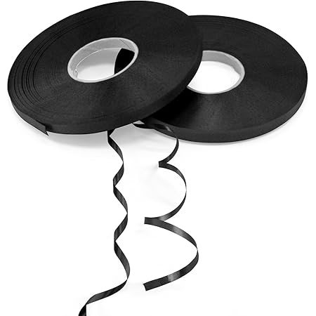 2 Rolls Black Balloon Ribbon, Black Ribbon 5mm Black Curling Ribbon 50m ...