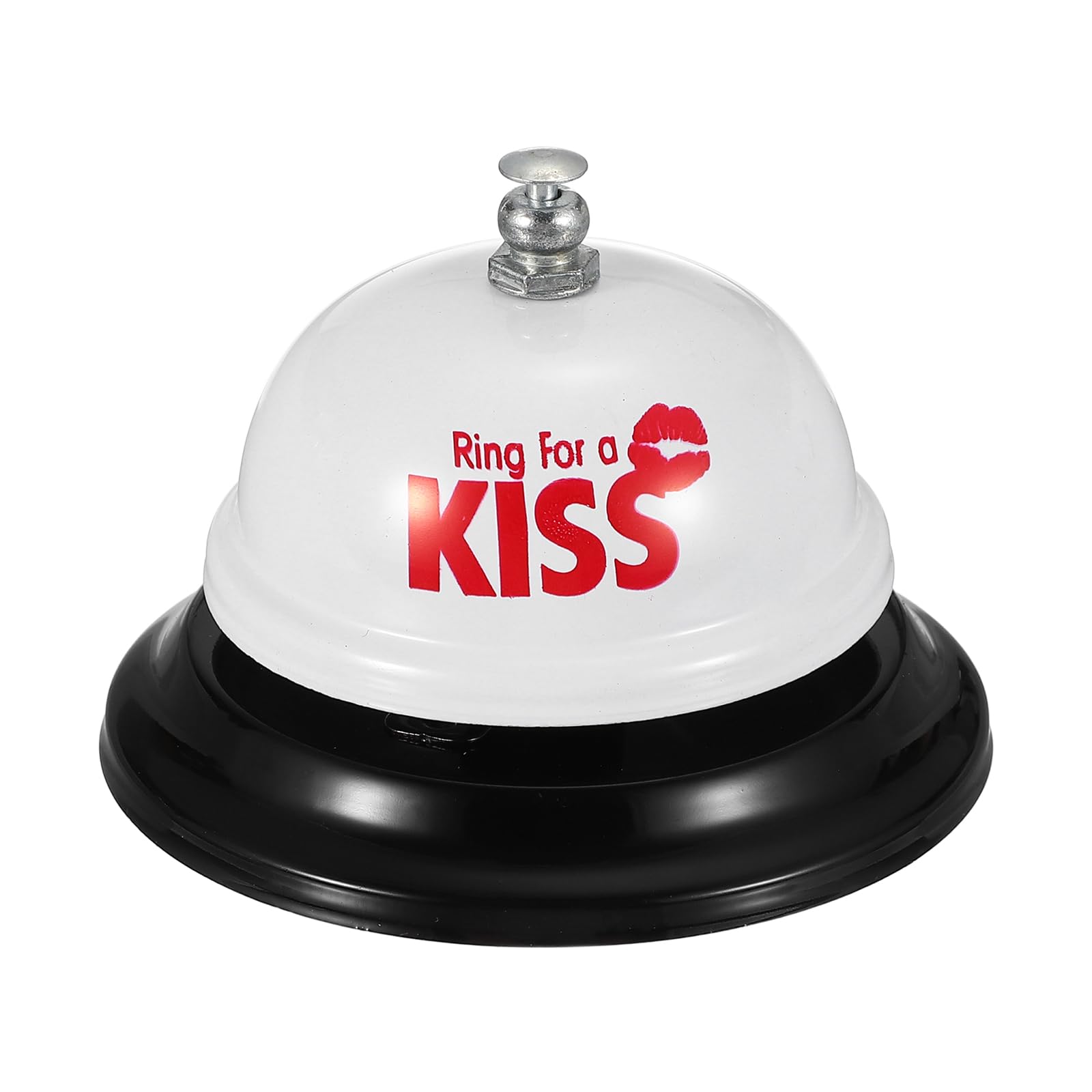 PATIKIL Desk Bell, 3.3" Front Desk Service Call Bell Metal Ringing Loud Clear Reception Counter Bar Ring for Restaurant Hotel Game Classroom Dinner Pet Dog Training(KISS, White)
