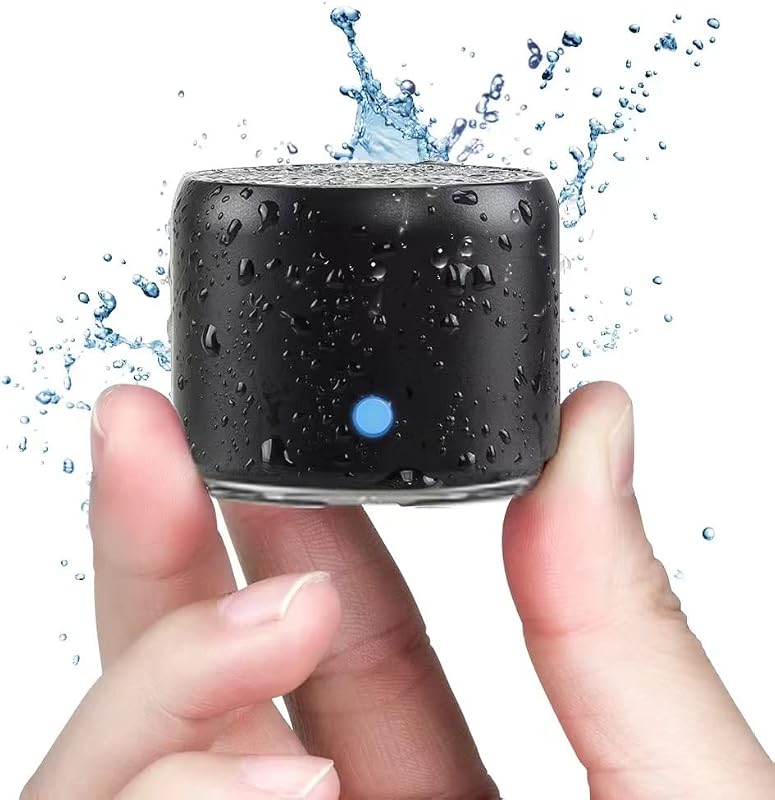 Estuche de viaje empacado, parlante Bluetooth portátil A106 Pro con radiador de graves personalizado, diseño breve, resistencia al agua IP67, mini parlante perfecto para ducha, habitación, bicicleta, automóvil (negro)