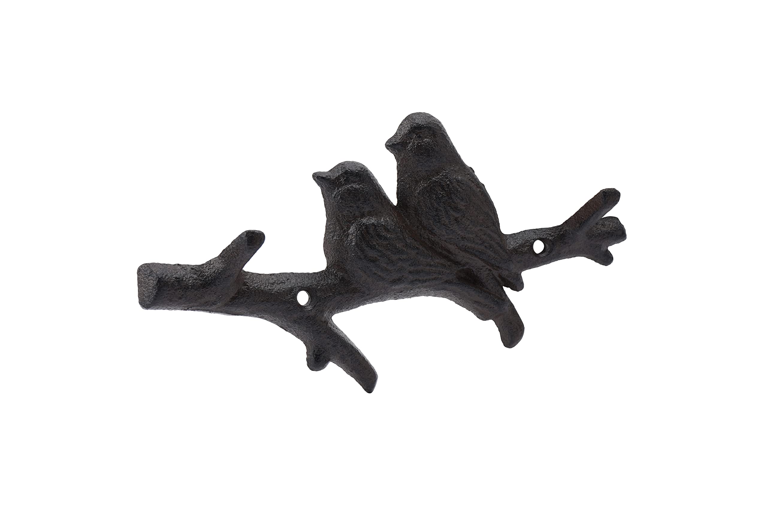 CGB Giftware Cast Iron Classic Lovebirds Bird Double Wall Hook | Easily Wall Mountable | Features Pre Drilled Screw Holes | from GB07181