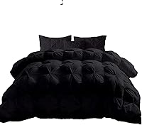 Vista 13 de Edredón de aspecto lujoso de 1500 hilos, plisado, alternativo, tamaño individual, 68 x 86 pulgadas, 1 edredón y 2 fundas de almohada, 27.64 oz/m²