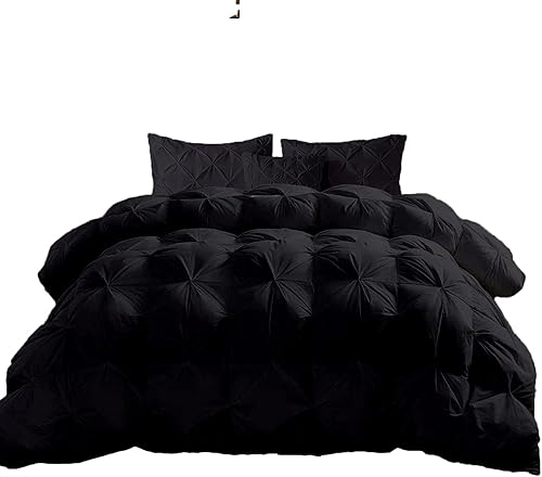 Sale - Edredón plisado de diamante, 1 pieza para todas las estaciones, 500 GSM, con pestañas en las esquinas, 100% algodón egipcio (King Plus de