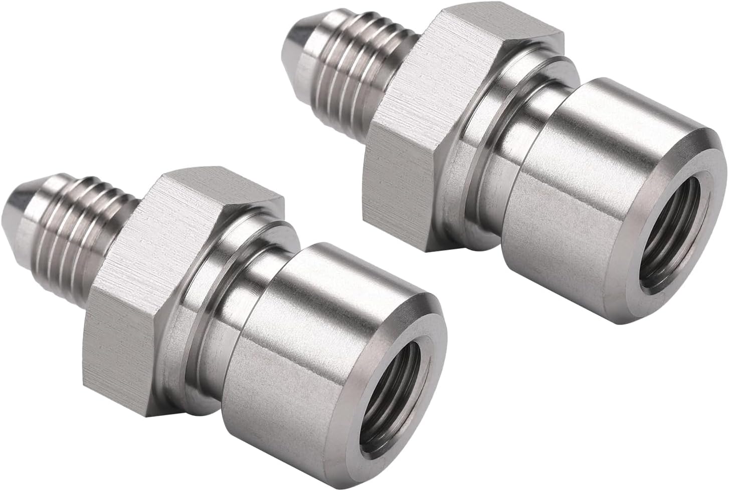 3AN Male to 3/8-24 3/16" Inverted Flare Female Brake Line Adapter Fitting Stainless Steel 2PCS