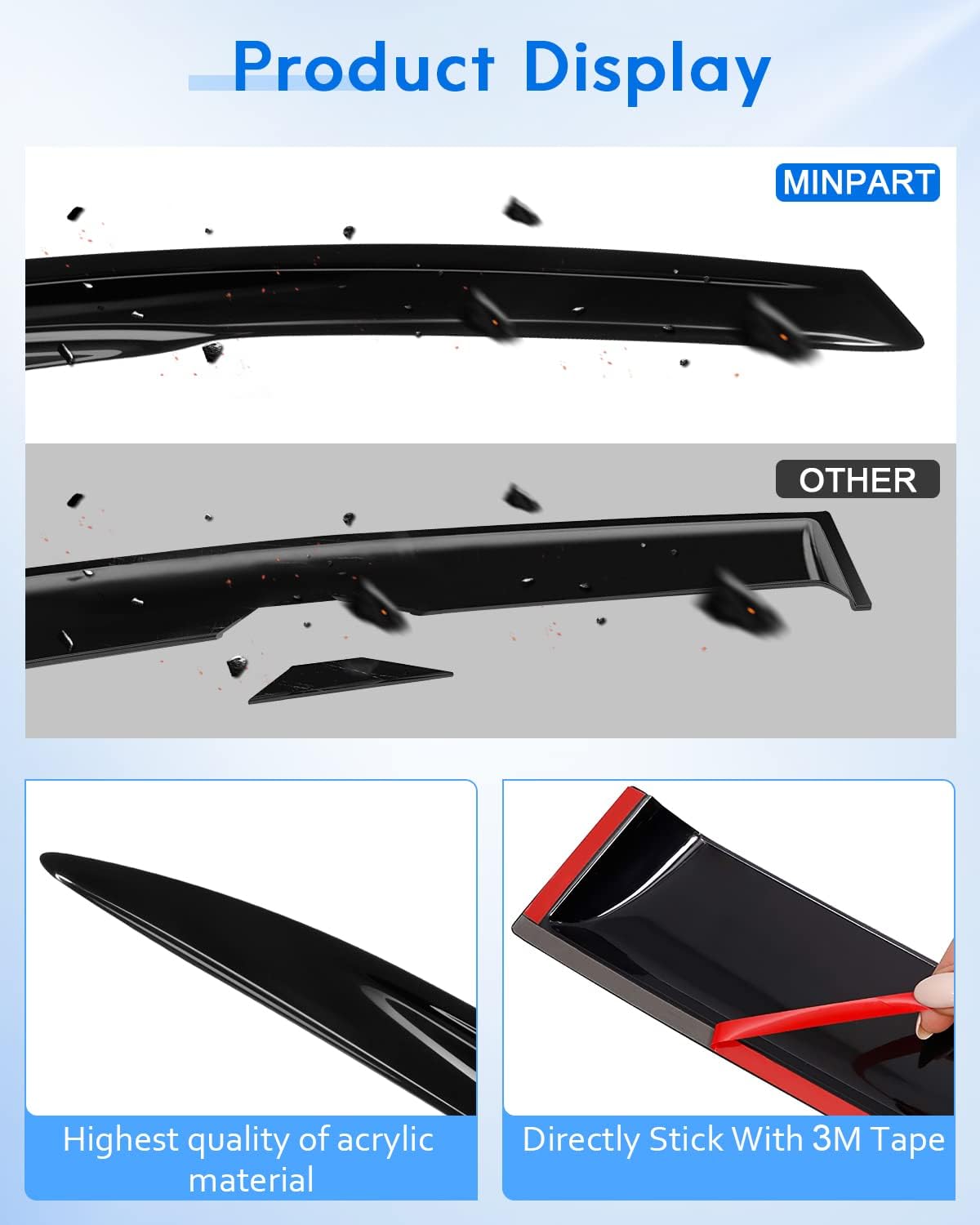 Side Window Deflector Dark Smoke Visors Rain Guards 4 -Piece Set for 2006-2011 for Honda for Civic