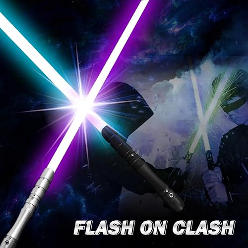 Miniatura 8 de YDD sable de luz Jedi, Sith, empuñadura de aluminio, 16colores cambiantes, luz LED, sable resistente para duelos de adultos, empuñadura negra, hoja