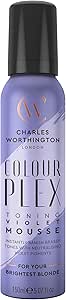 Charles Worthington ColourPlex Toning Violet Shampoo, Tone And Brighten, Purple Shampoo Für Blondes Haar, Salon Toning Shampoo Für Blondes, 250 Ml