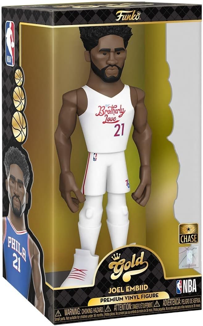 Funko Gold Vinyl: NBA - Joel Embiid, Philadelphia 76ers, 12 Inch Premium Vinyl Figure with Chase (Styles May Vary)
