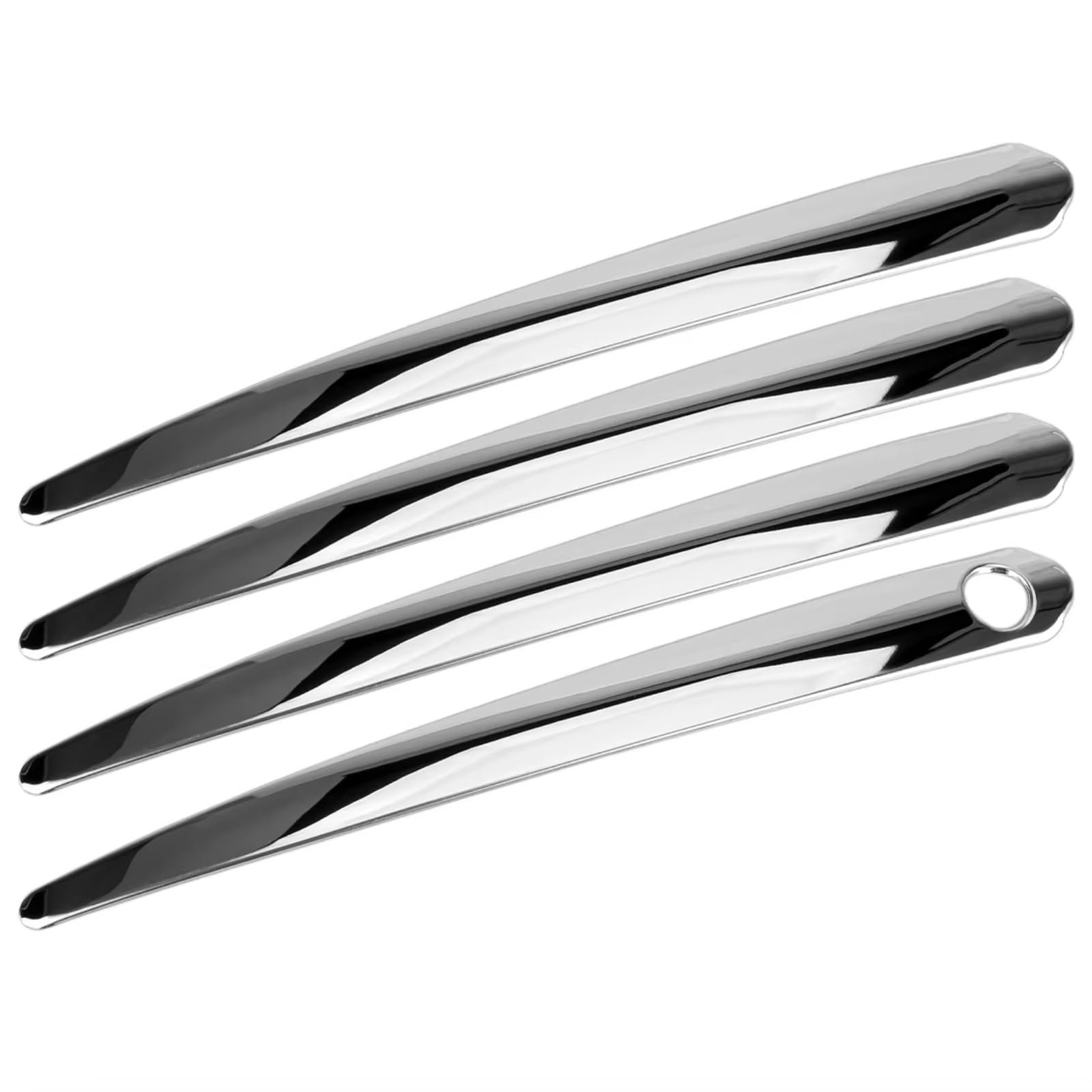 Cewsuio One Color Door Handle End Caps Compatible With Toyota For Highlander 2020-2023 Chrome For Titanium Exterior Door Handle Trim Strip Cover Set Stainless Steel