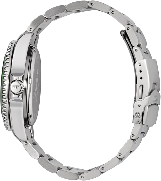 Elysee Herenhorloge Ocean PRO Ceramic 40 mm 20 ATM heren lichtgevende wijzers en indexen, datumweergave 80581, 80582, 80583, 80584, 80585, 80586, 80588, 80589, zilver-zwart, armband