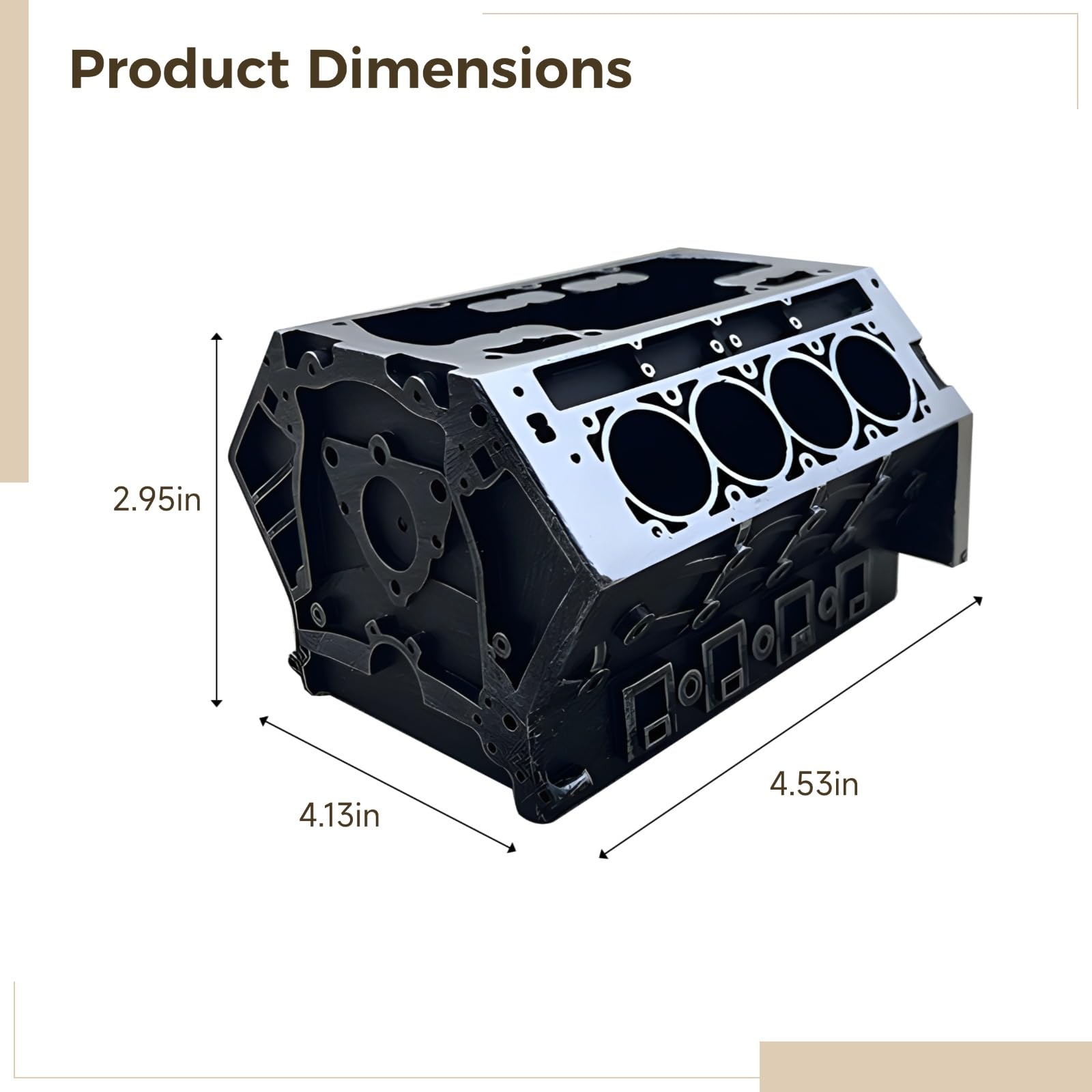 Generisch Motorblock-Visitenkartenhalter, 8-Zylinder-Motor-Organizer mit Stifthalter, Büro-Schreibtischzubehör im Automobil-Design, Geschenk für Autofans und Sammler, für Büro und Homeoffice