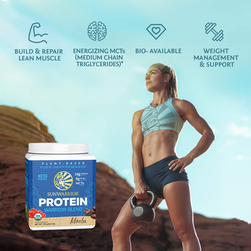 Sunwarrior Warrior Blend Organic Protein Moka pour Unisexe Supplément Alimentaire de 13,2 oz 1 Unité