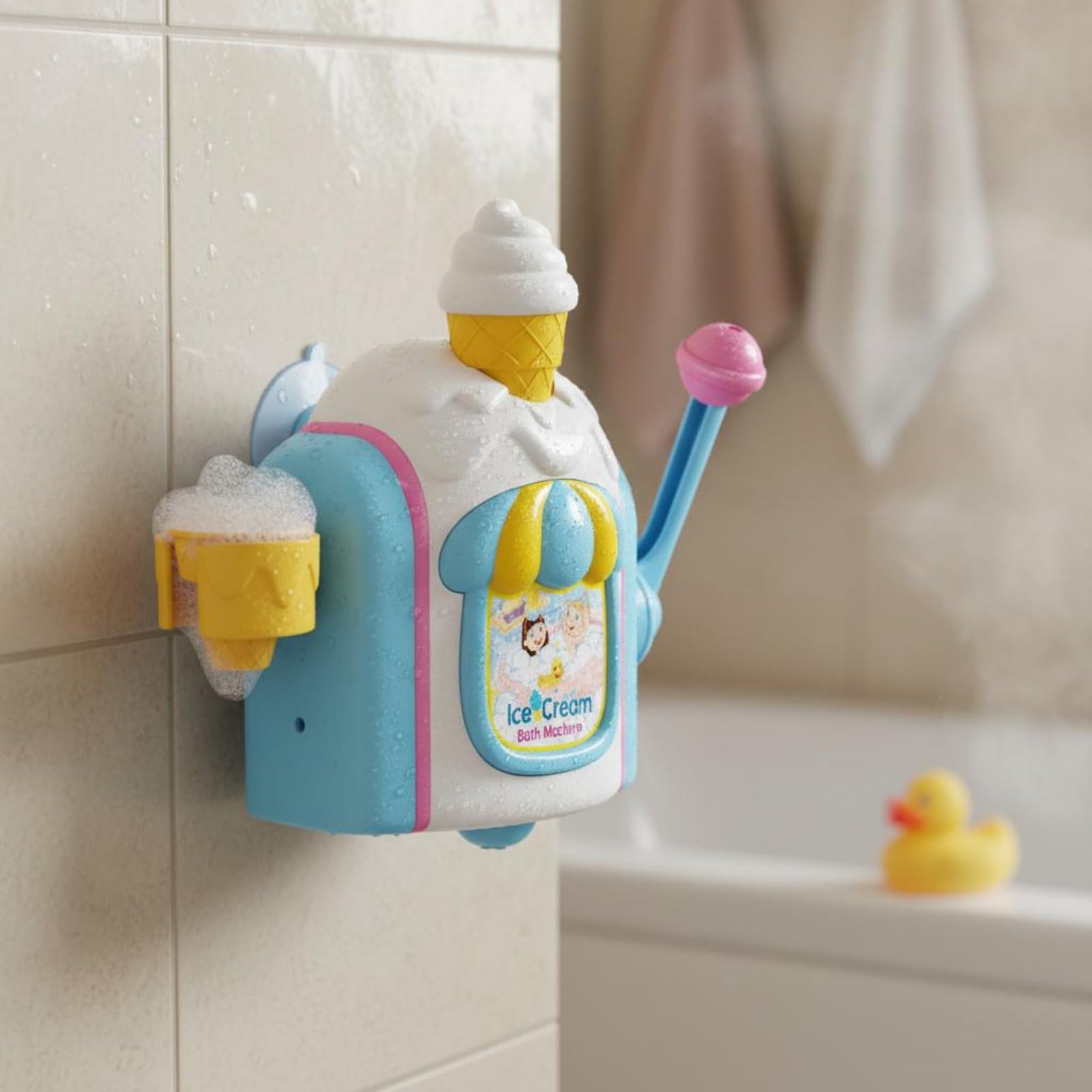 Moule à Bulles Enfant Machine Bulles Créateur Mousse Jouet Bain Ventouses Robustes Levier Ergonomique Résistant Montage Simple Encourage l'Imagination