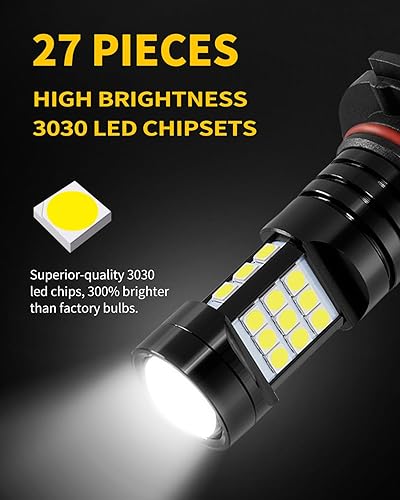 Miniatura 3 de MEALAM 6000 K xenón blanco H10 9145 9140 LED antiniebla bombilla 2400 lúmenes por par de lámparas halógenas compatibles con Toyota Tundra 2007 2008