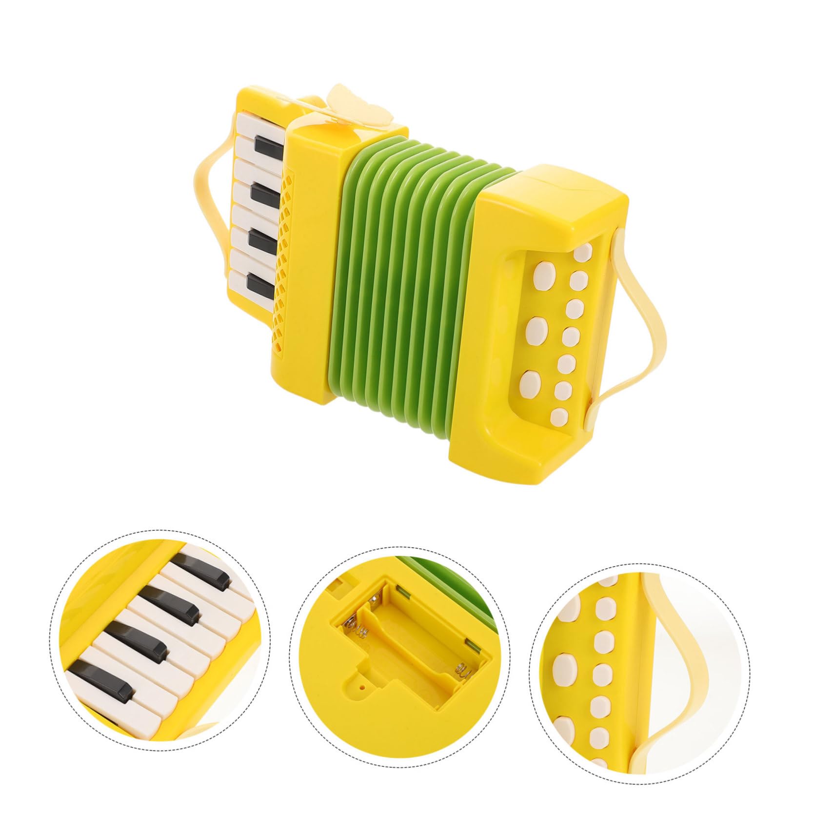 BESTonZON Strumento Musicale Giocattolo per Bambini in Plastica Gialla Controllo a Pulsanti, Migliora Coordinazione Dita per Attività Prescolari e Educazione Musicale Precoce