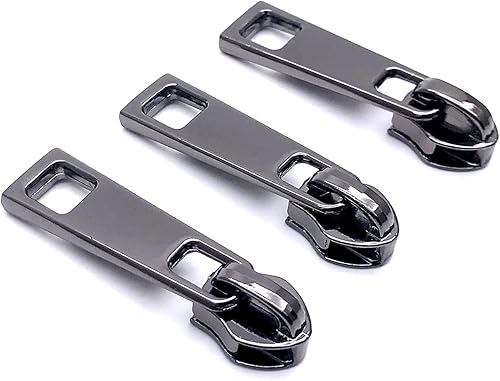 Miniatura 6 de Goyunwell Tiradores de cremallera #5, 50 piezas de metal plomizo con cremallera, cabeza deslizante a granel para cremalleras de bobina de nailon,