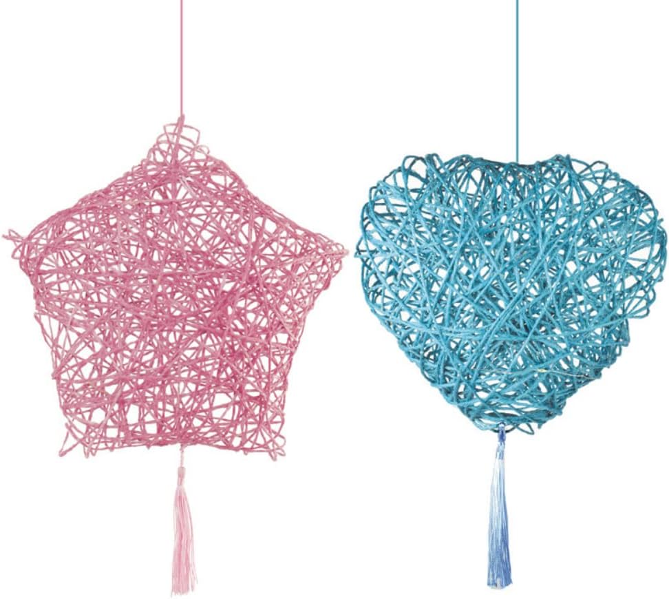 AMERTEER 3D String Art Kit for Kids - DIY Lantern Craft Kit with LED Lights & Tassels, Arts & Crafts Gift for Girls And Boys Ages 7-12, Creative Toy for Balcony, Home Decor And Festive Decoration Fun