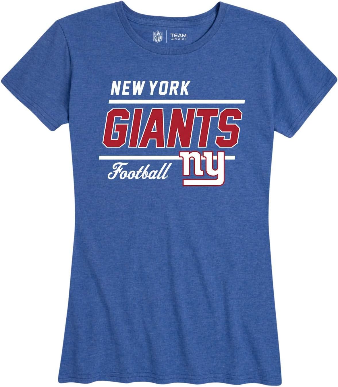 Team Fan Apparel NFL Gameday Women's Relaxed Fit T-Shirt - Rib Neck Contour - Tagless Short Sleeve Tee - Stay Cool & Stylish (New York Giants - Royal, Large)