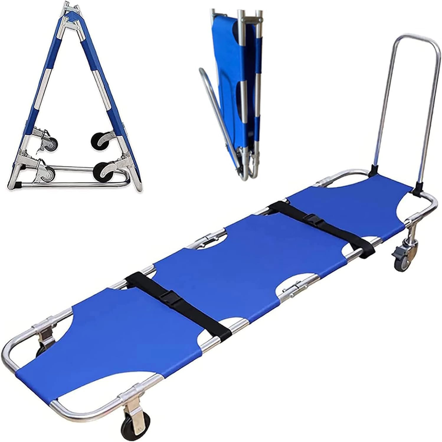 RAYACO Medical Folding Stretcher, Portable Aluminum Alloy Lightweight Stretcher, First Aid Rescue Stretcher for Hospital, Home, Sports Venues, Ambulance Patient Transport