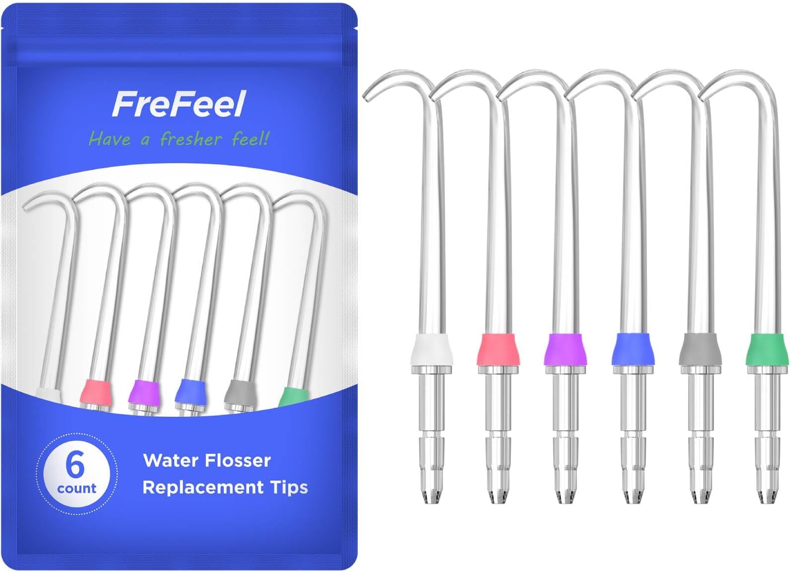 Replacement Heads for Waterpik Water Flosser (6 Implat Denture Tips)