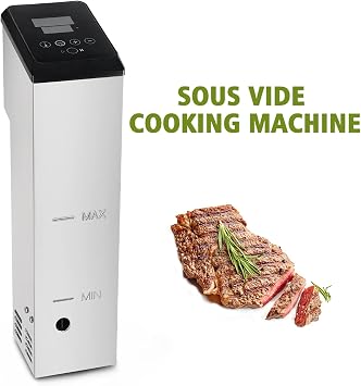 Kitchen Machine for Sous Vide Cooking - Commercial Immersion Circulator Slow Cooker for Low Temperature Food Processing with Full Accessories and Recipes - 1200W